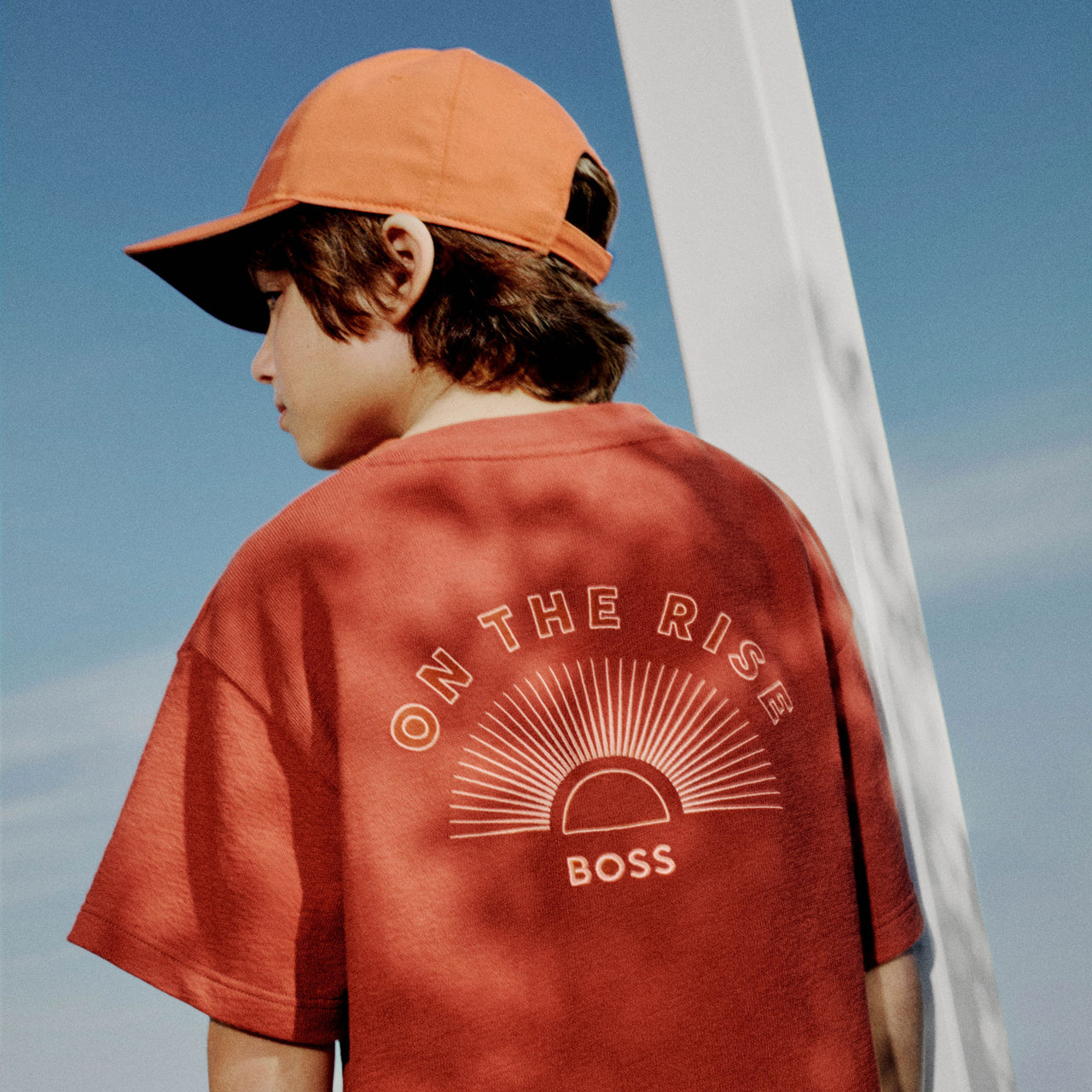 BOSS Gorra o cachucha para niño y adolescente color naranja logo relieve