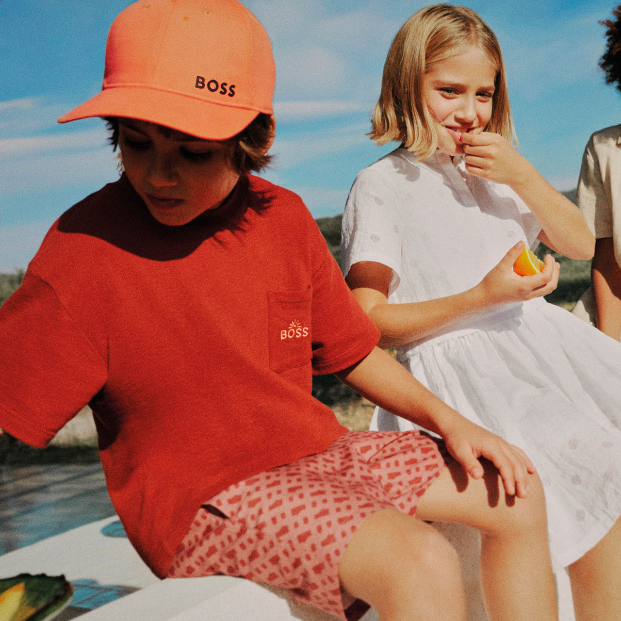 BOSS Gorra o cachucha para niño y adolescente color naranja logo relieve