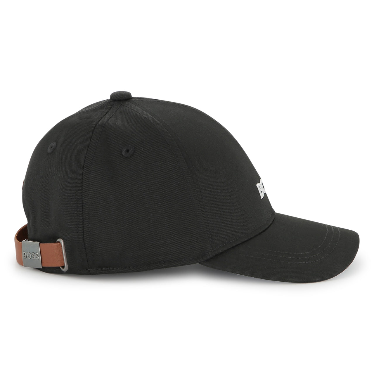 BOSS Gorra o cachucha para niño y adolescente basica color negro pequeño logo bordado