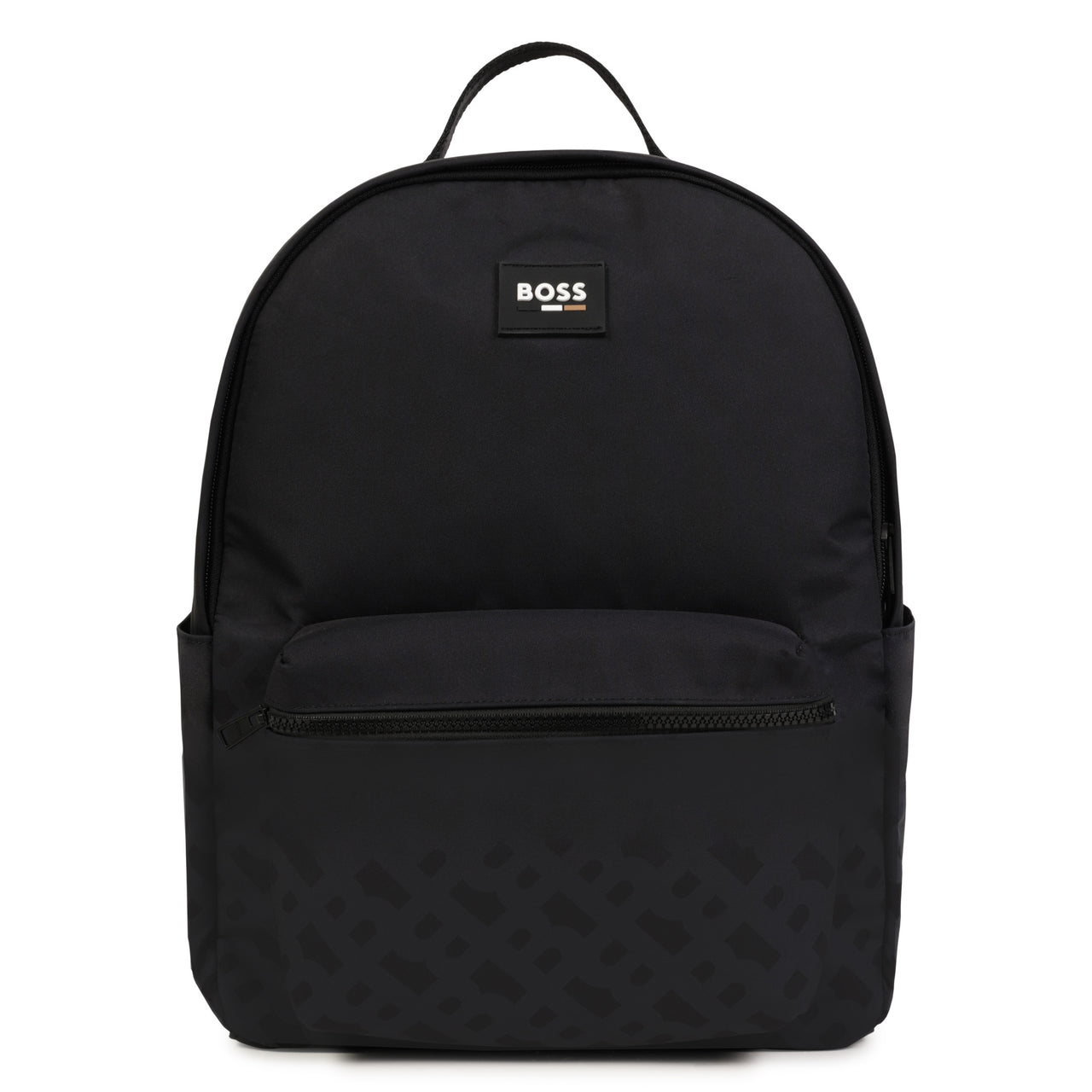 BOSS Backpack o mochila para niño y adolescente all over color negro pequeño logo blanco