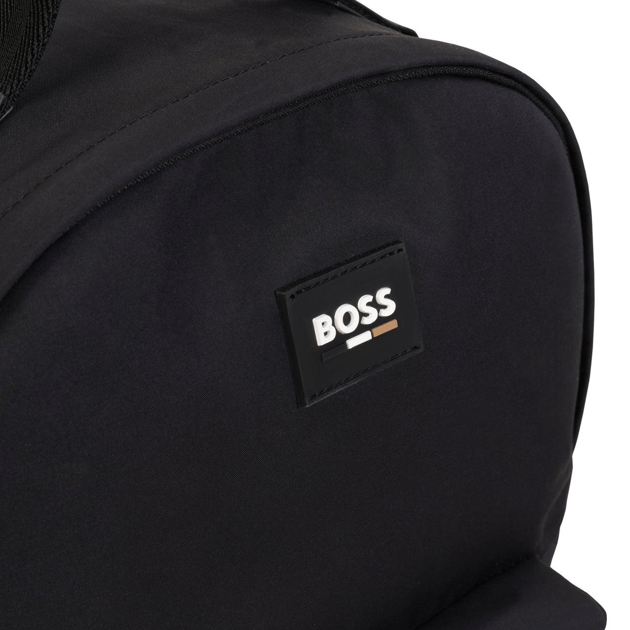 BOSS Backpack o mochila para niño y adolescente all over color negro pequeño logo blanco