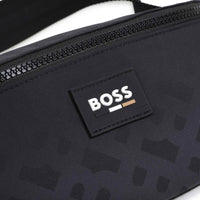 Thumbnail for BOSS Cangurera negra all over print logo al tono