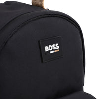 Thumbnail for BOSS Backpack o mochila para niño y adolescente all over color negro pequeño logo blanco al frente