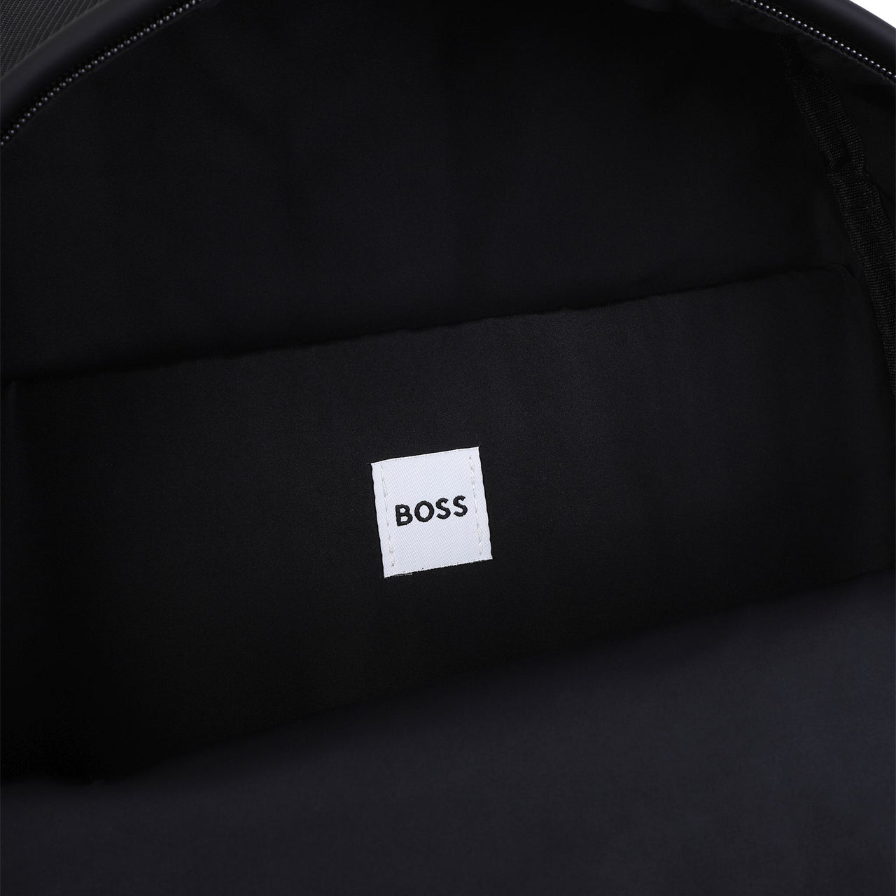 BOSS Backpack o mochila  para niño y adolescente color negro pequeño logo blanco