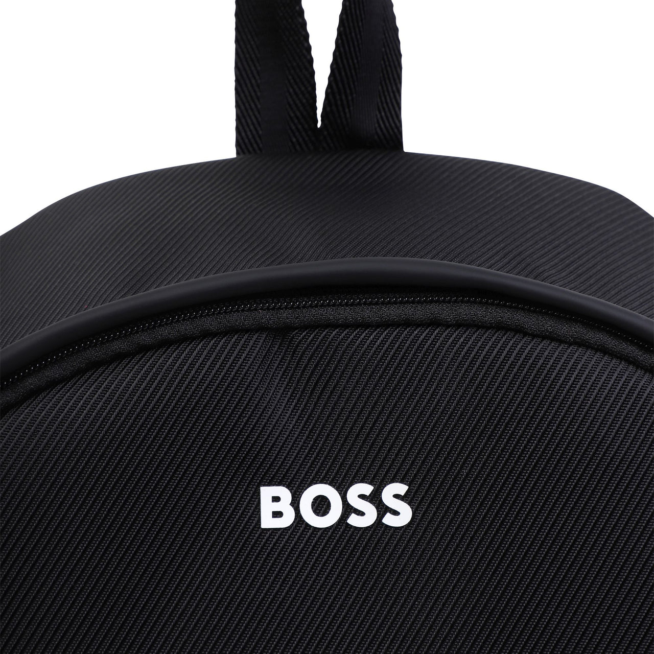 BOSS Backpack o mochila  para niño y adolescente color negro pequeño logo blanco