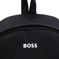 Thumbnail for BOSS Backpack o mochila  para niño y adolescente color negro pequeño logo blanco