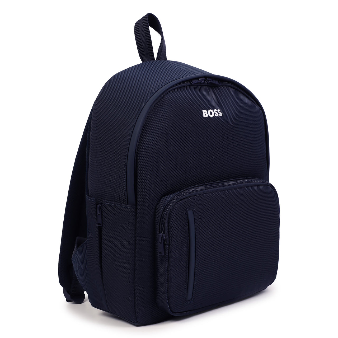BOSS Backpack o mochila  para niño y adolescente color azul marino pequeño logo blanco