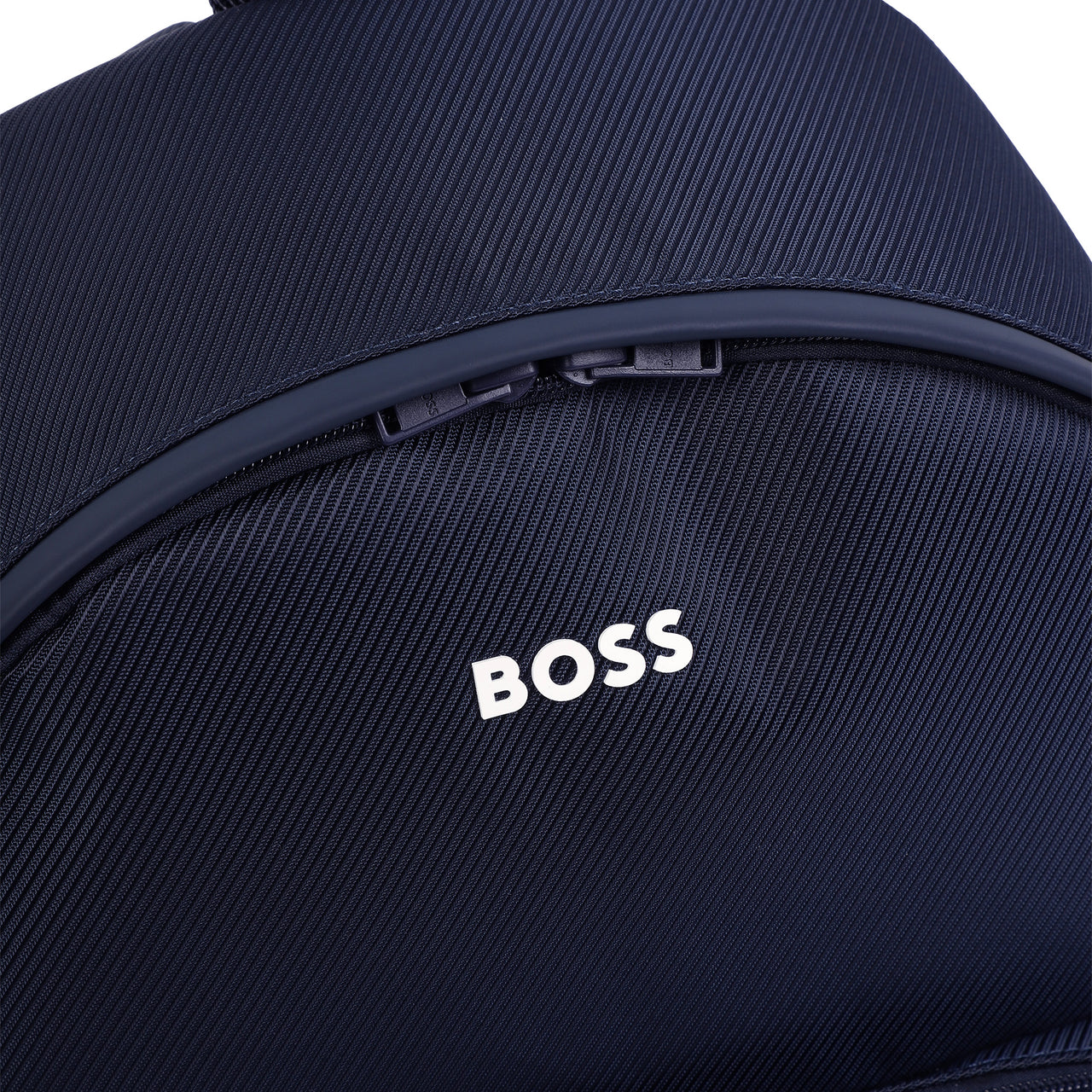 BOSS Backpack o mochila  para niño y adolescente color azul marino pequeño logo blanco