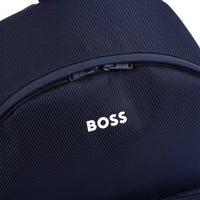 Thumbnail for BOSS Backpack o mochila  para niño y adolescente color azul marino pequeño logo blanco