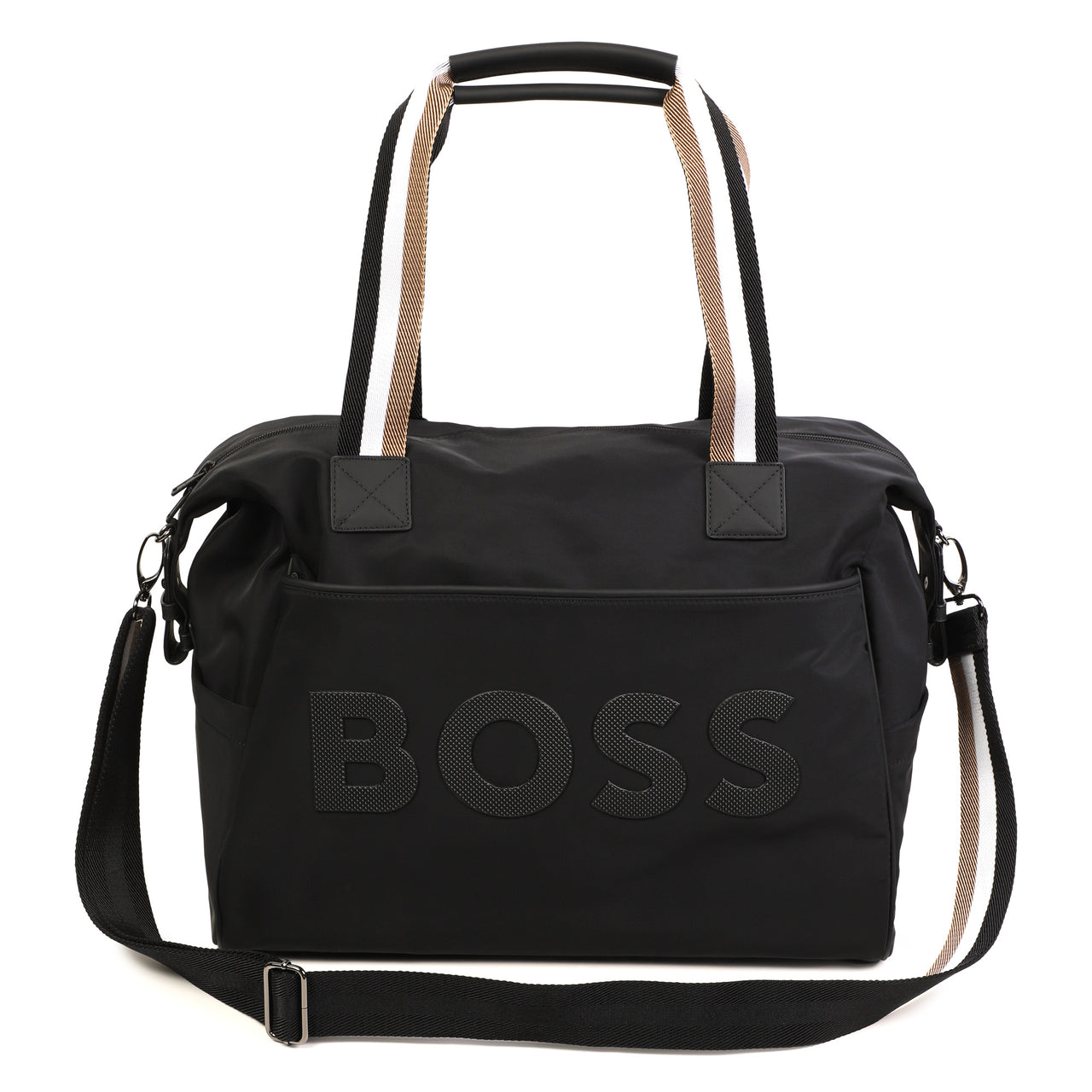 BOSS Pañalera color negro big logo al tono