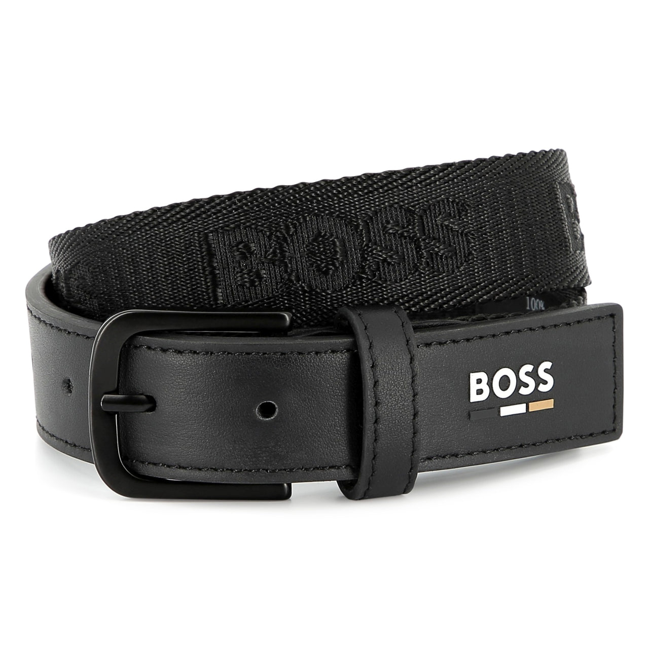 BOSS Cinturon para niño de piel color negro