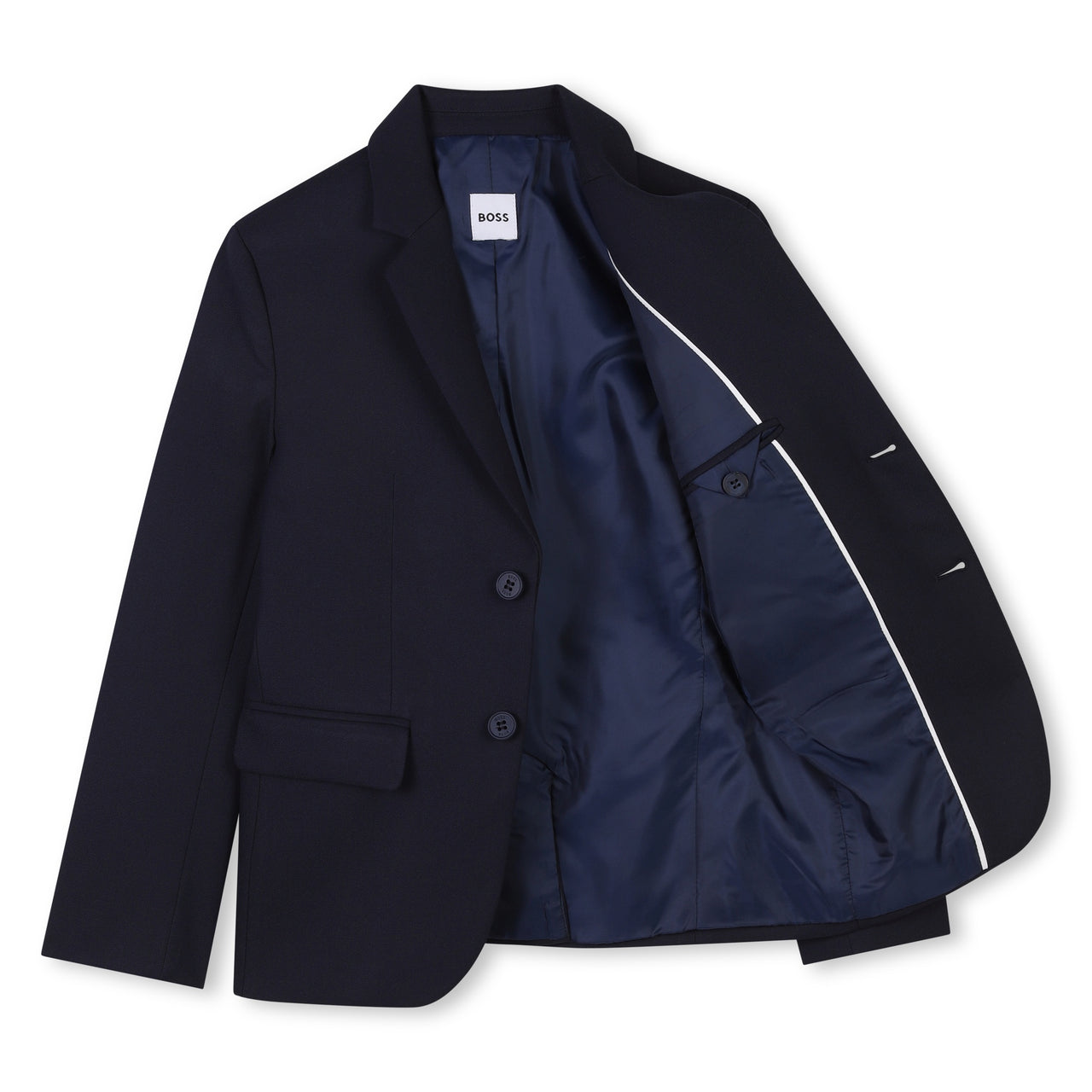BOSS traje para niño y adolescente azul marino