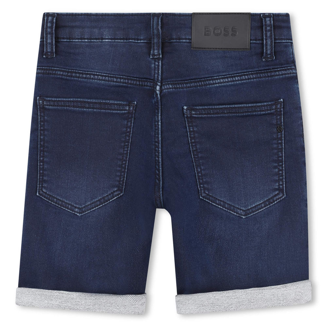 BOSS short para niño y adolescente de mezclillacolor azul marino