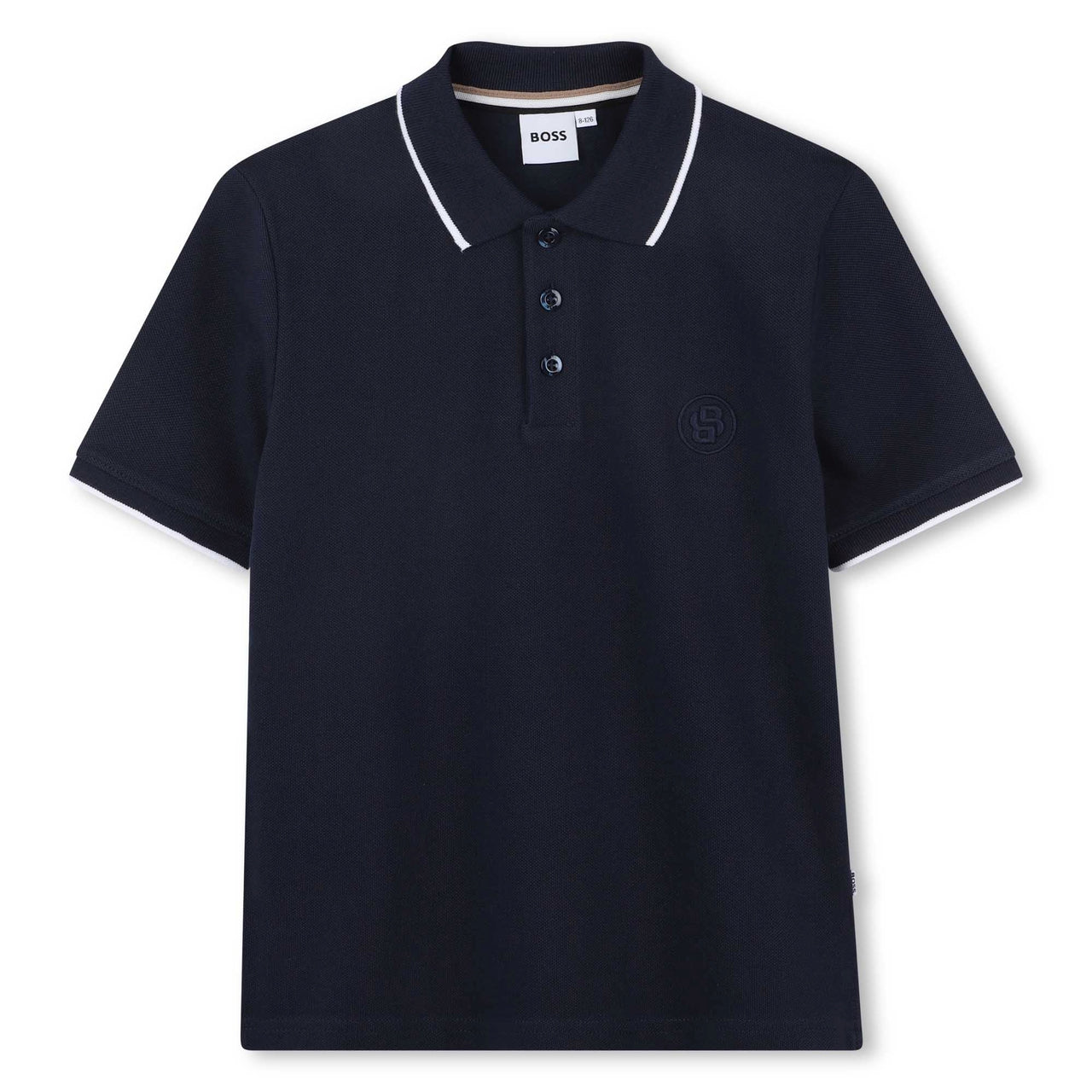 BOSS playera Polo para niño y adolescente azul marino new logo