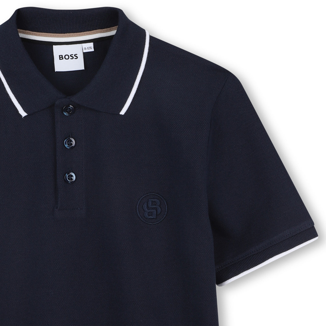 BOSS playera Polo para niño y adolescente azul marino new logo