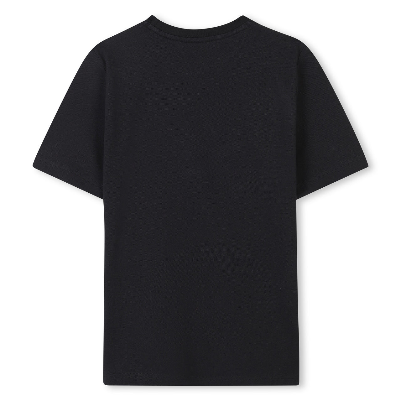 BOSS Playera para niño y adolescente, negra logo tipo parche
