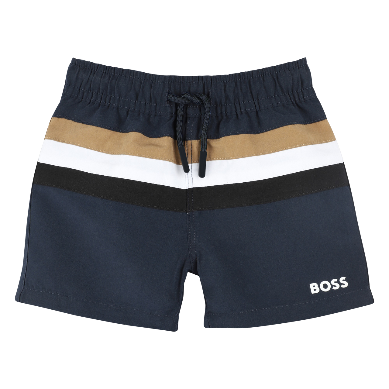 BOSS Traje de baño para bebe tipo short ajustable banda tricolor