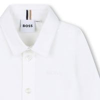 Thumbnail for BOSS Camisa para bebe blanca manga larga, logo pequeño bordado