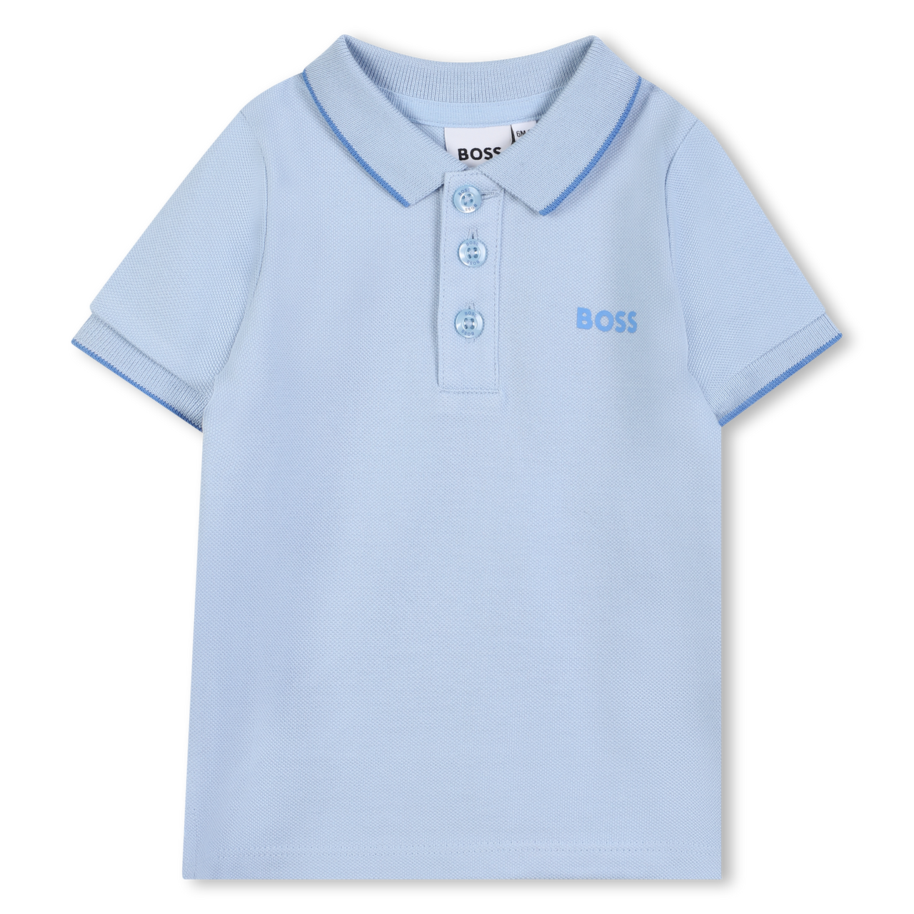 BOSS Playera polo para bebe azul cielo logo bordado