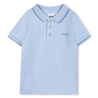 Thumbnail for BOSS Playera polo para bebe azul cielo logo bordado