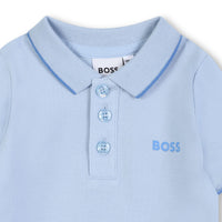 Thumbnail for BOSS Playera polo para bebe azul cielo logo bordado