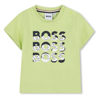 Thumbnail for BOSS Playera para bebe color lima logos al frente