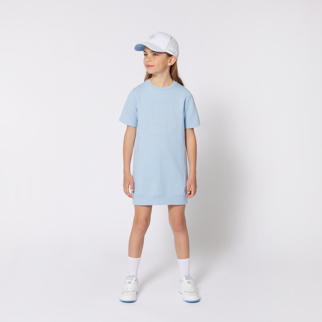 BOSS Vestido para niña y adolescente azul cielo
