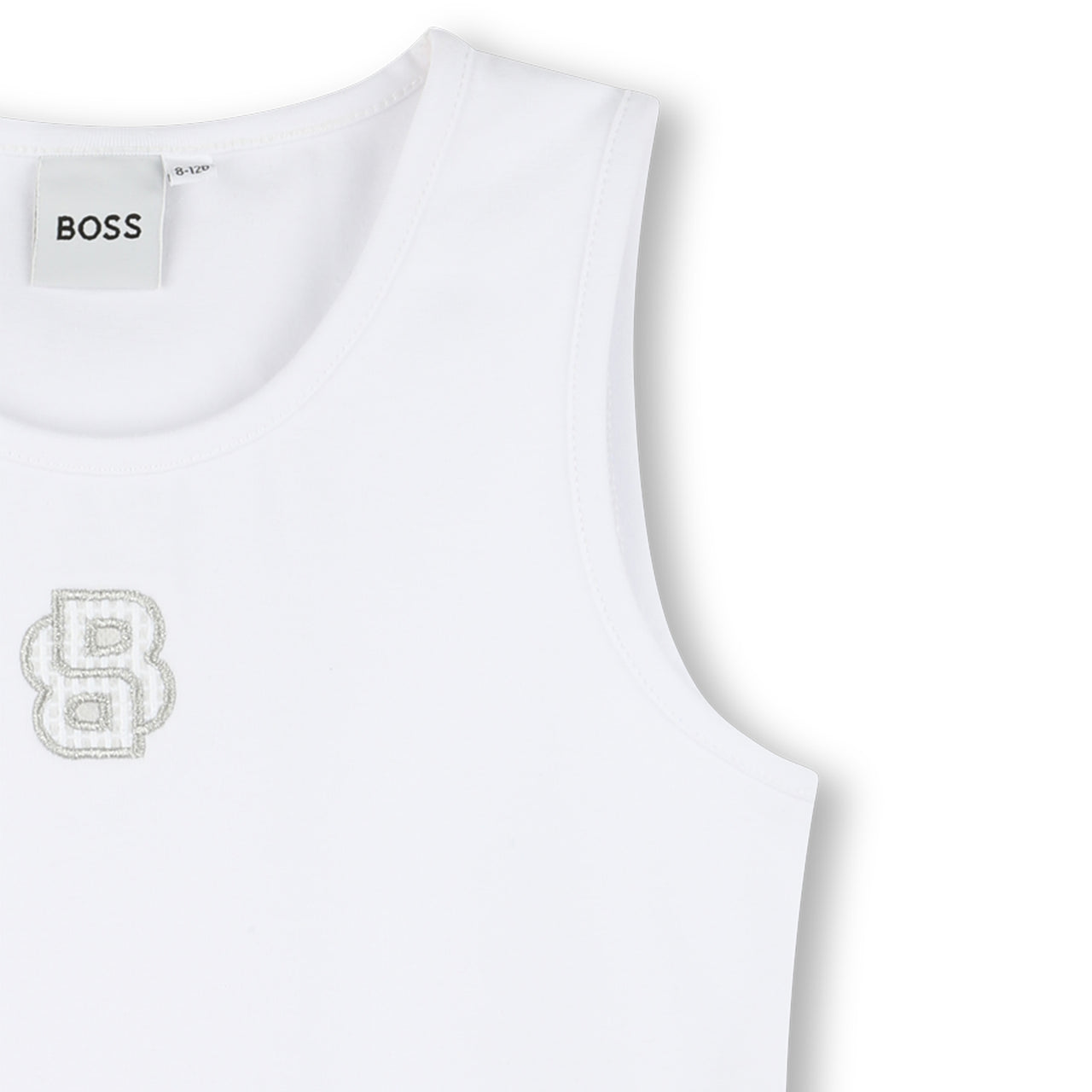 BOSS Playera para niña y adolescente con tirantes blanca