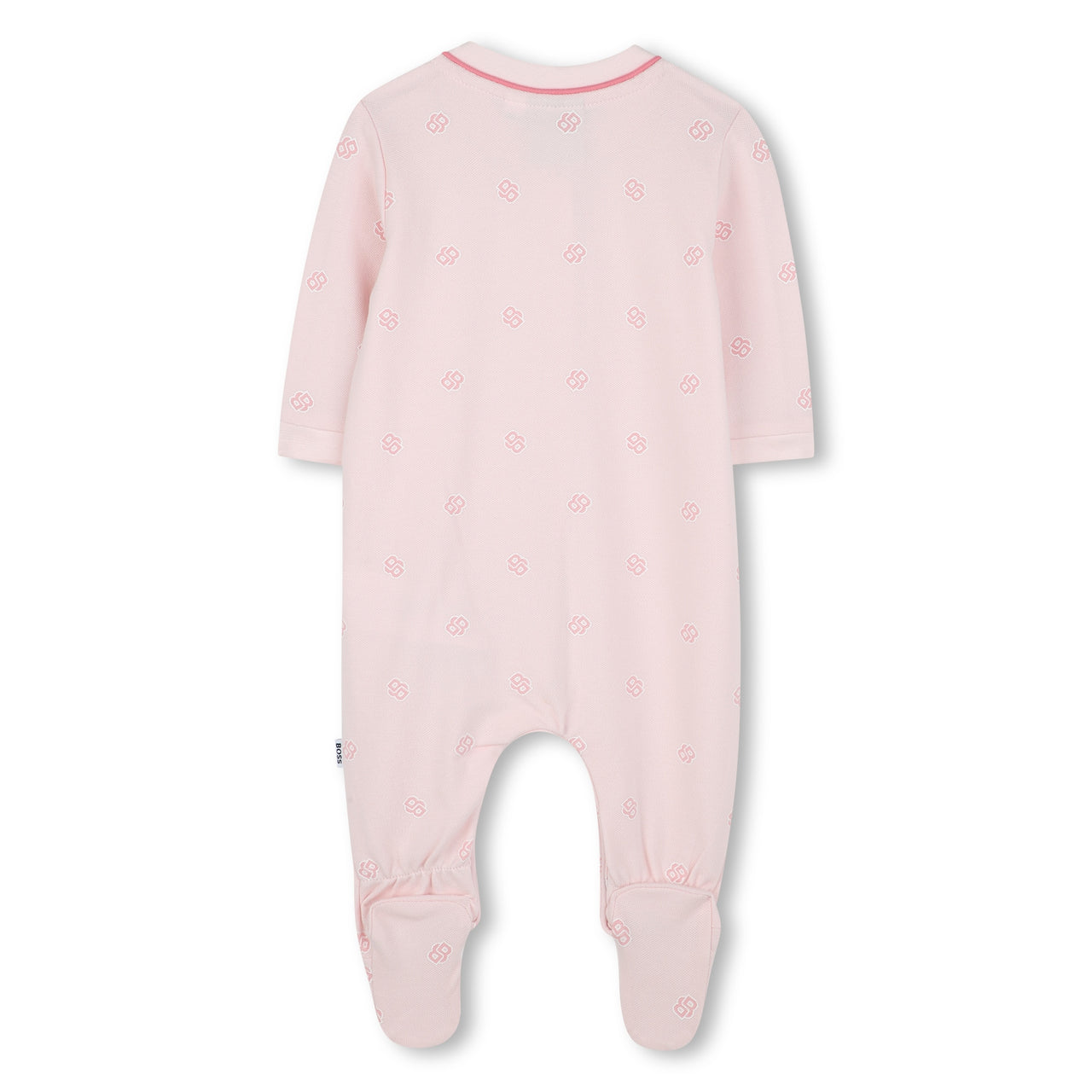 BOSS Mameluco para bebe niña 2 tonos de rosa all over con babero