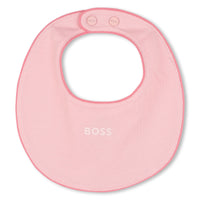 Thumbnail for BOSS Mameluco para bebe niña 2 tonos de rosa all over con babero