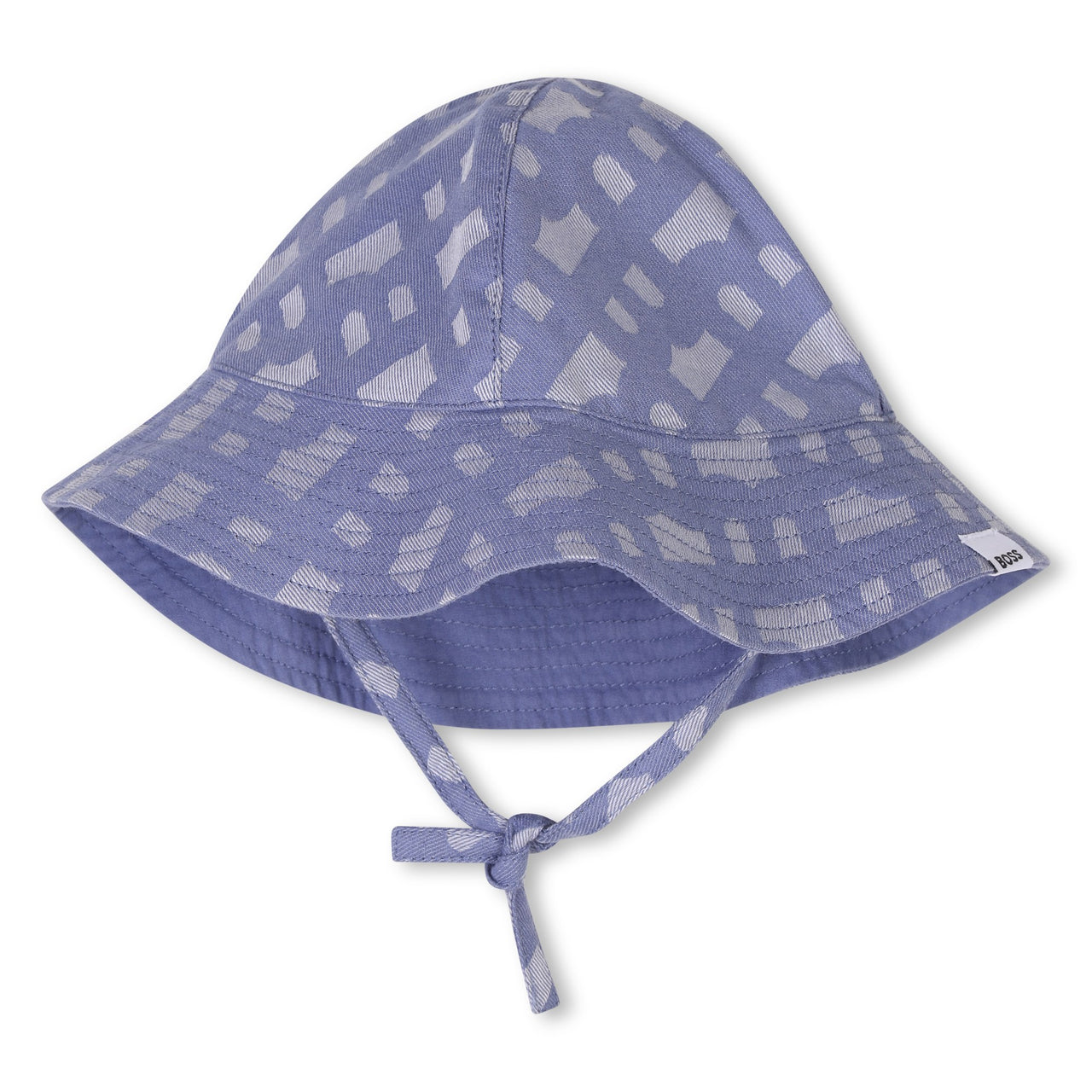 BOSS Pañalero con gorro para bebe niña all over logo azul