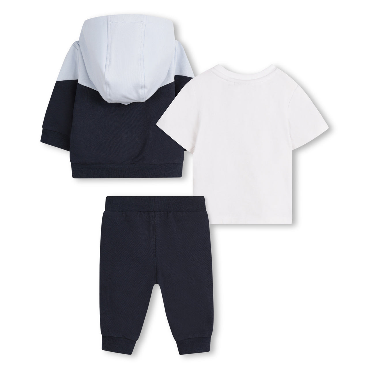 BOSS set de pants con playera para bebe azul marino
