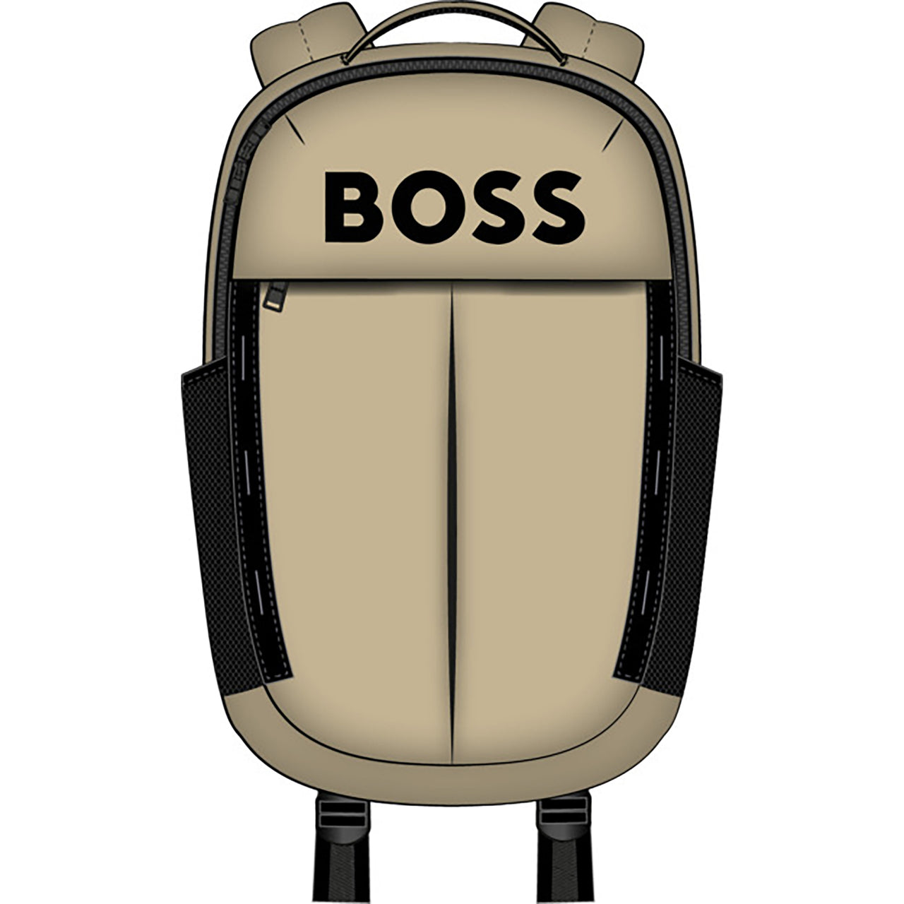 BOSS Backpack o mochila para niño y adolescente color beige y negro