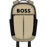 Thumbnail for BOSS Backpack o mochila para niño y adolescente color beige y negro