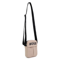Thumbnail for BOSS crossbody, bolsa o pasaportera para niño y adolescente color beige y negro