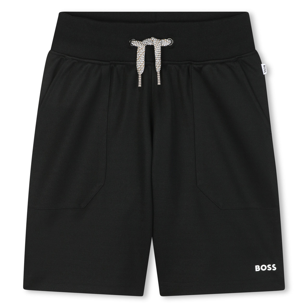 BOSS Short bermuda para niño y Teen Boss Ecolor negro con jareta