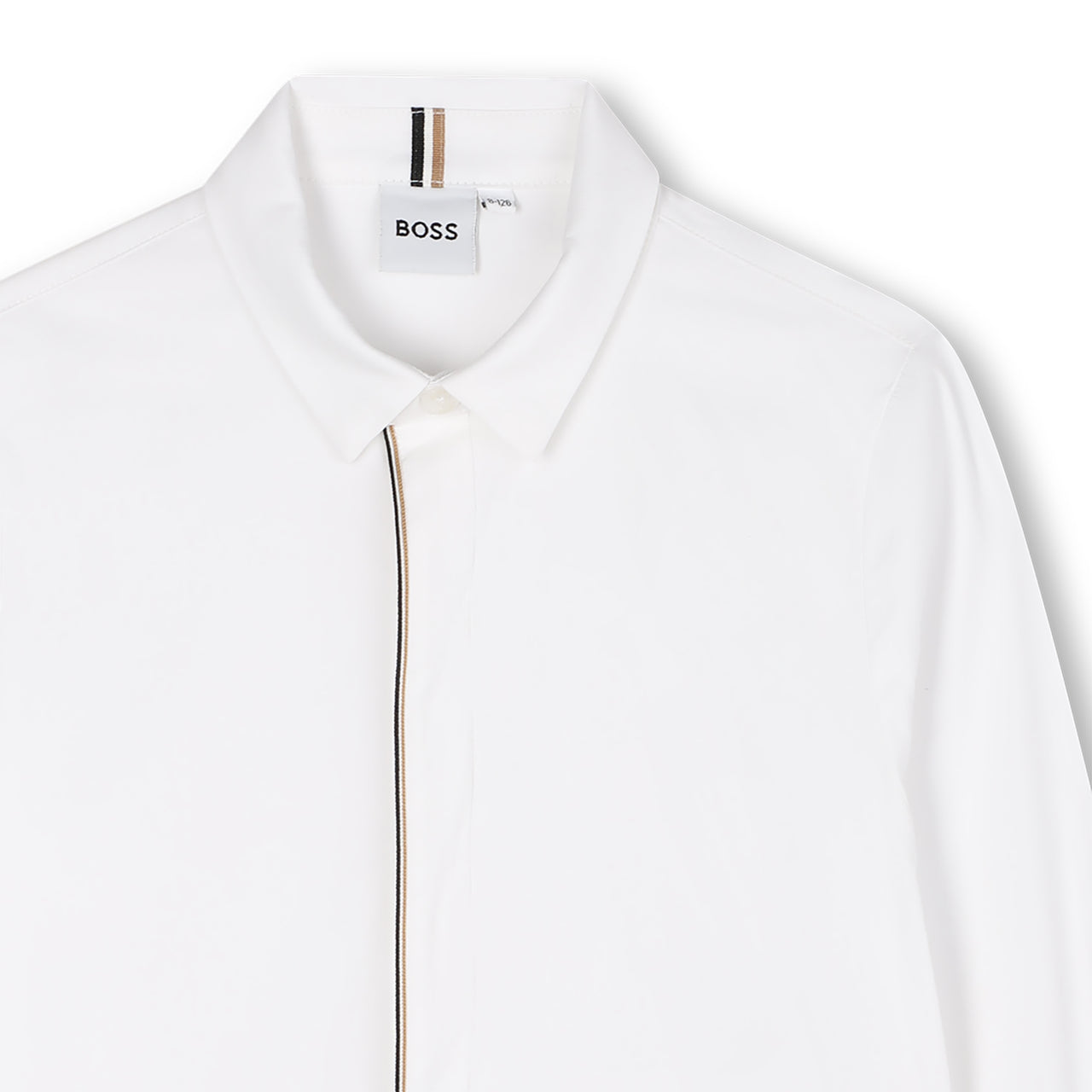 BOSS Camisa para niño y teen blanca tribanda