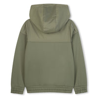 Thumbnail for BOSS sudadera para niño y teen con cierre y capucha verde olivo