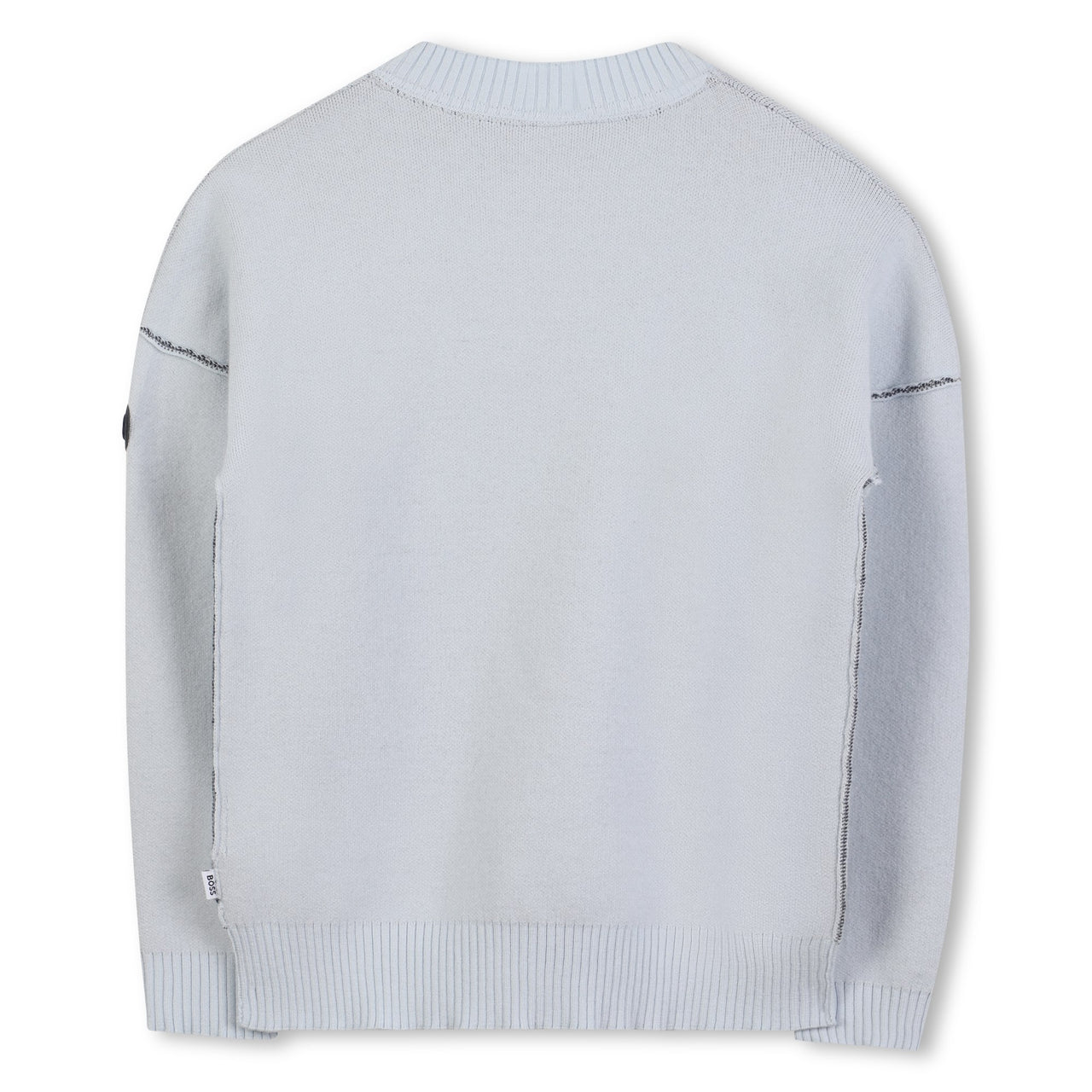 BOSS Sweter para niño y teen azul cielo pequeño logo al tono