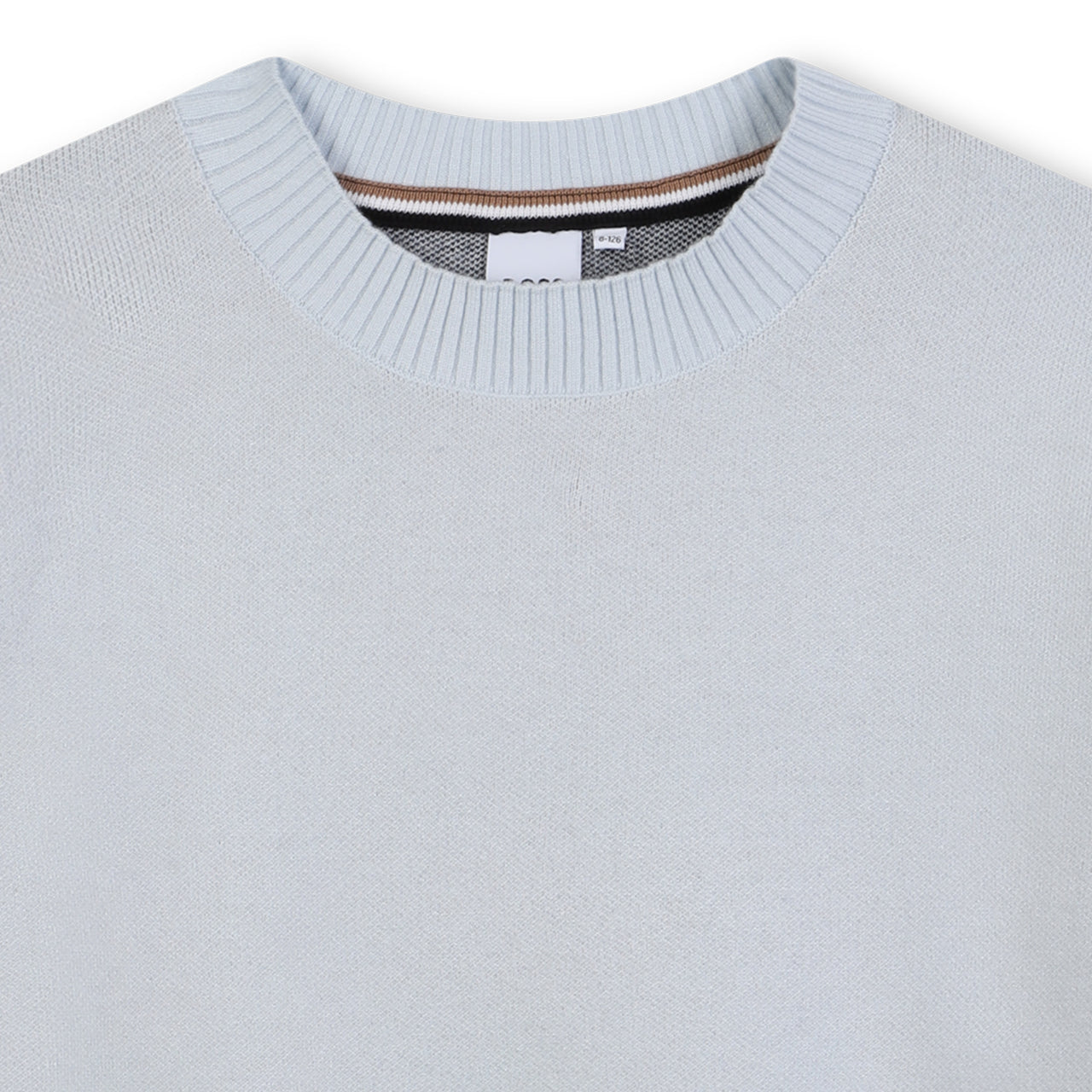 BOSS Sweter para niño y teen azul cielo pequeño logo al tono