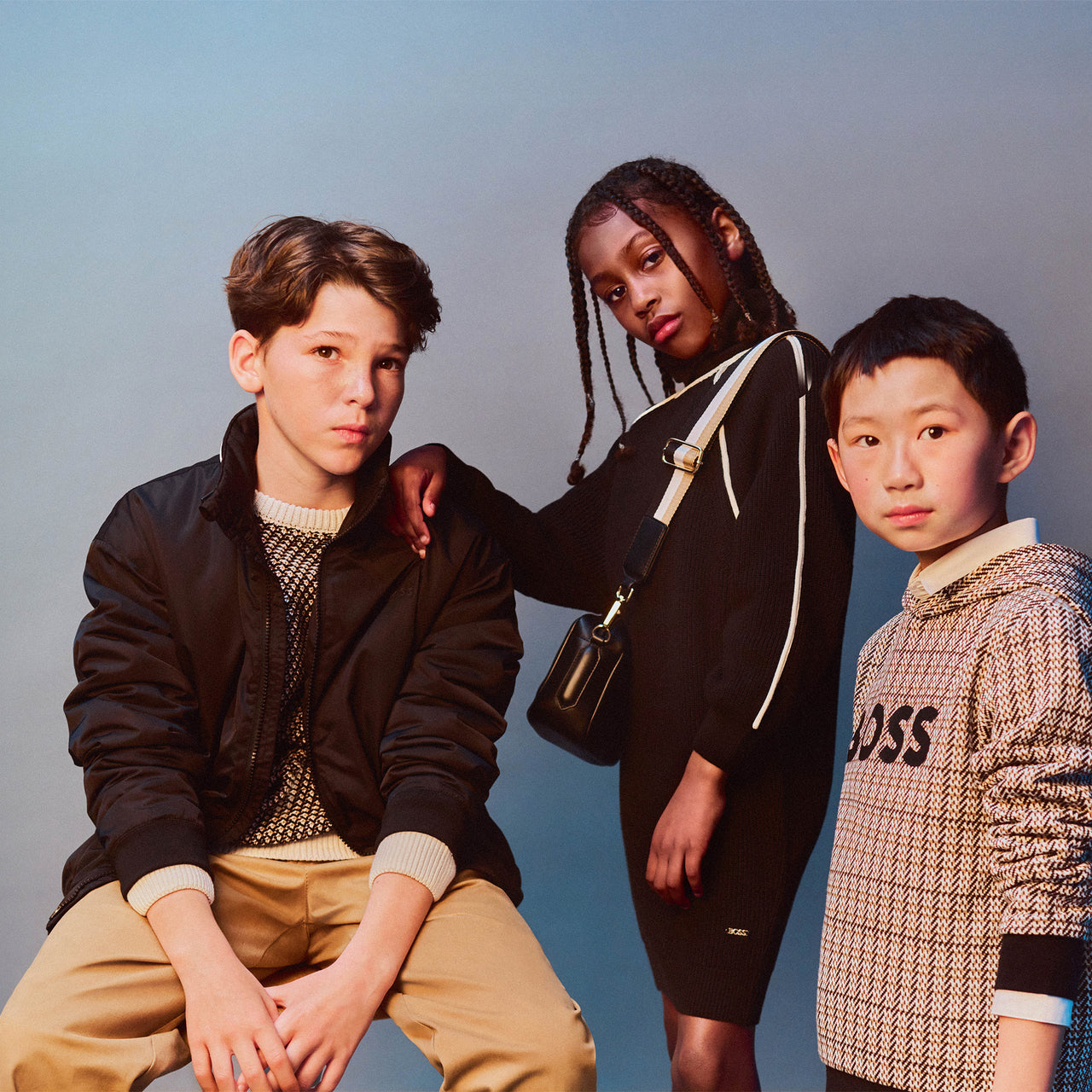 BOSS Chamarra ligera tipo impermeable con cierre negra