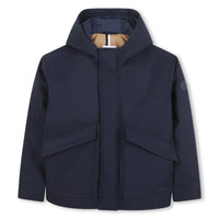 Thumbnail for BOSS Chamarra ligera tipo impermeable con cierre azul marino