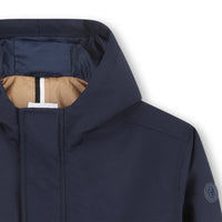 Thumbnail for BOSS Chamarra ligera tipo impermeable con cierre azul marino