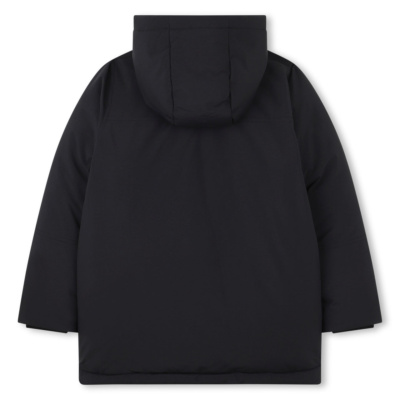 BOSS Chamarra para niño y teen larga, parka con capucha negra