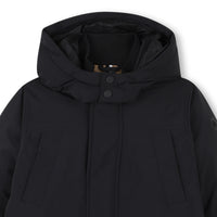 Thumbnail for BOSS Chamarra para niño y teen larga, parka con capucha negra