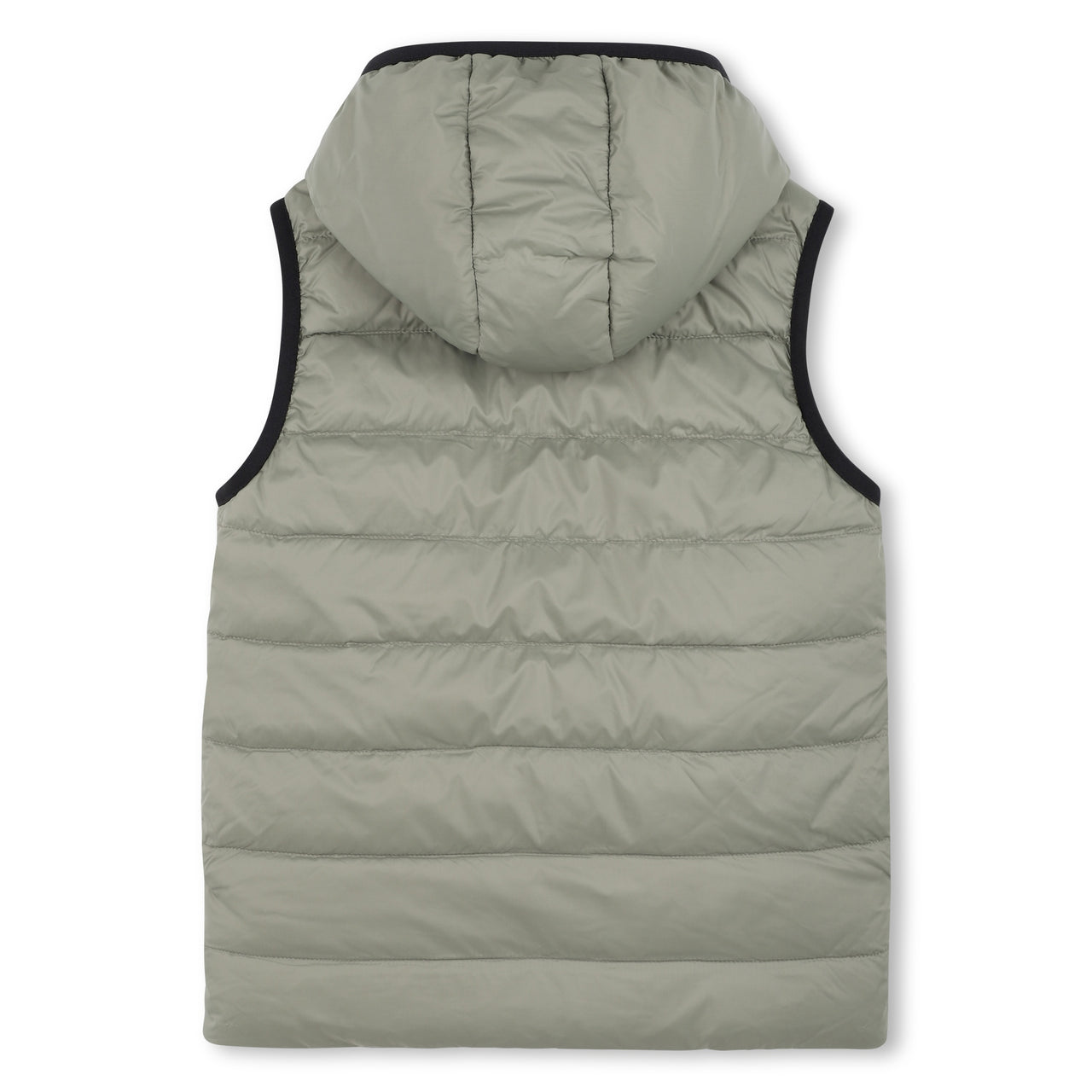 BOSS Chaleco reversible para niño y teen, un lado verde olivo otro negro