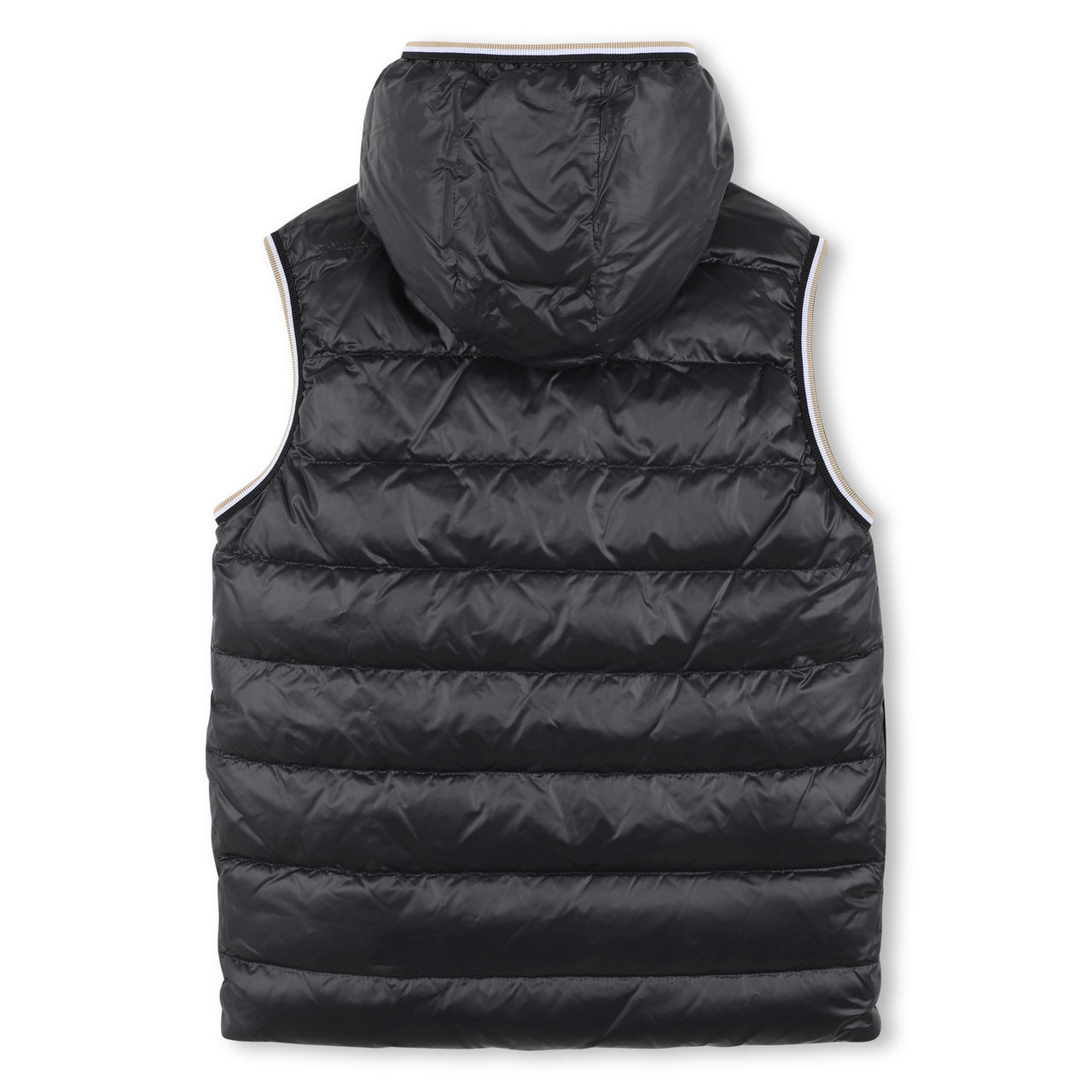 BOSS Chaleco reversible para niño y teen, un lado verde olivo otro negro