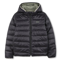 Thumbnail for BOSS Chamarra reversible para niño y teen, un lado vino otro negro