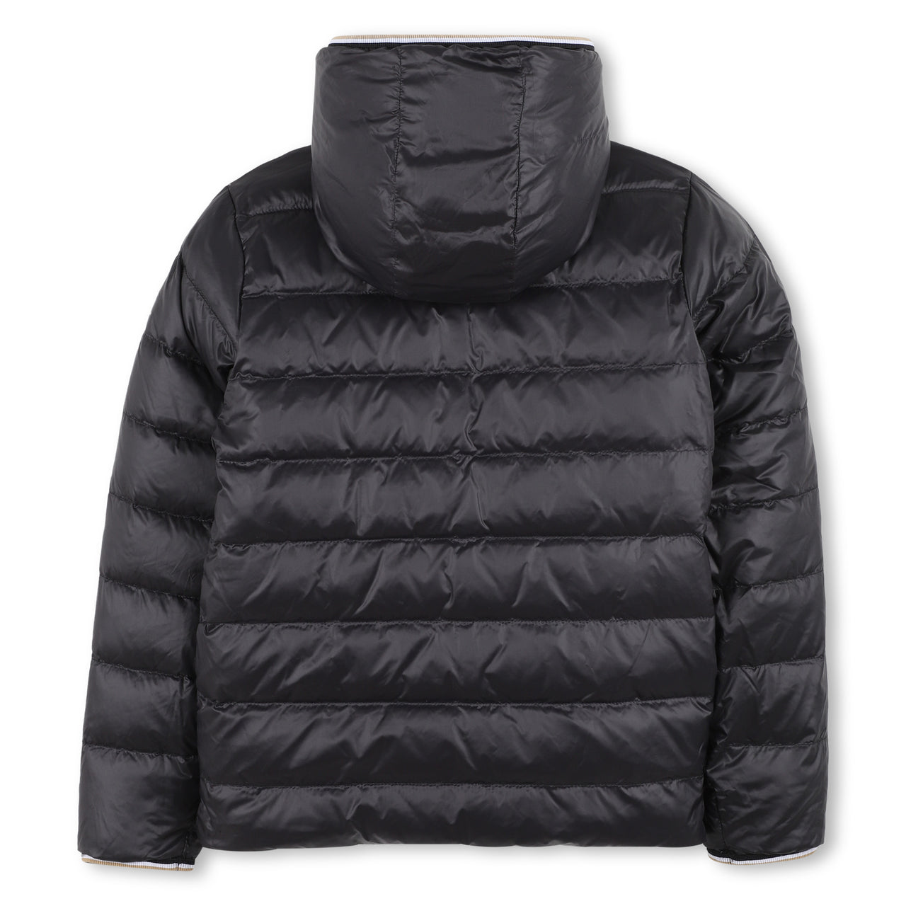 BOSS Chamarra reversible para niño y teen, un lado vino otro negro