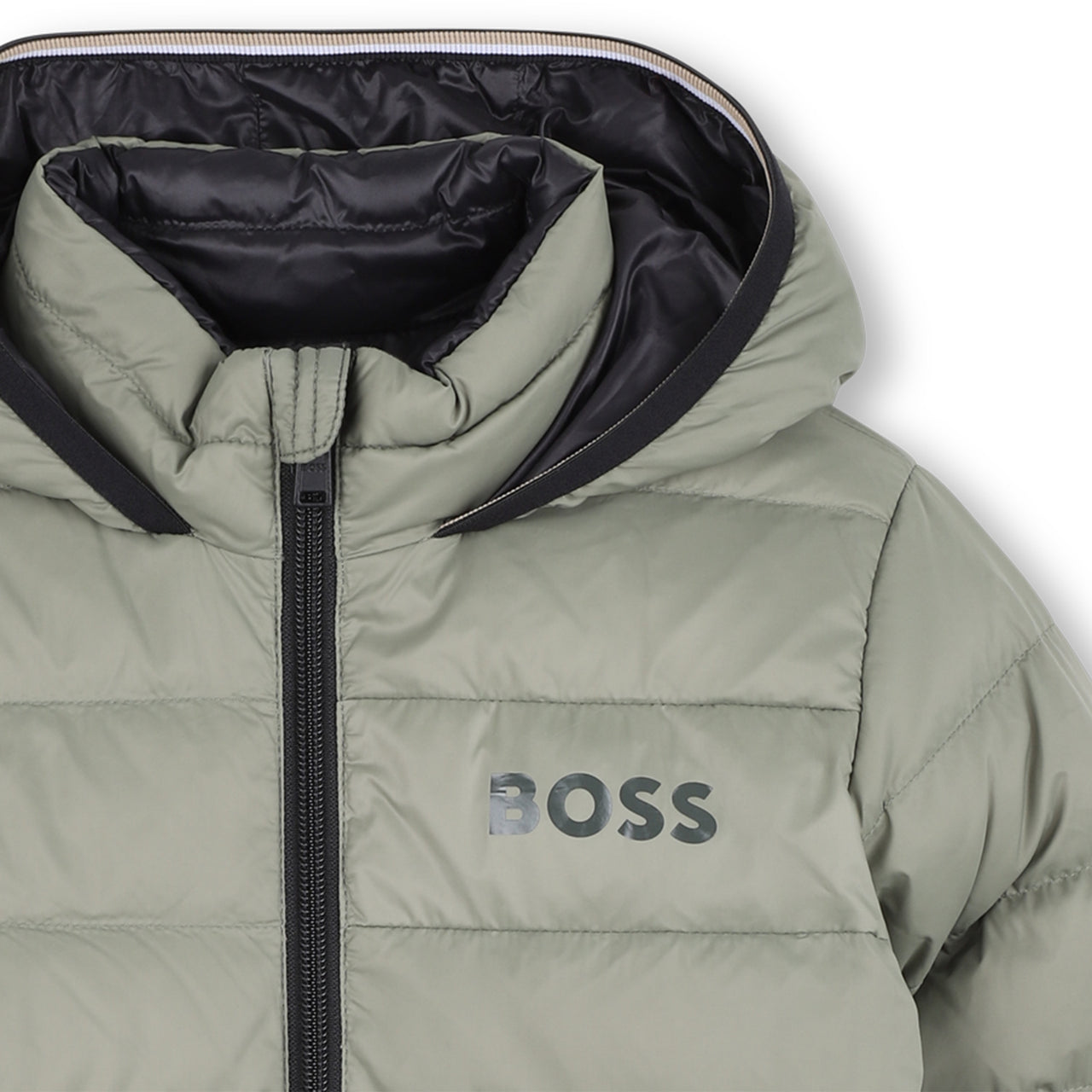 BOSS Chamarra reversible para niño y teen, un lado vino otro negro